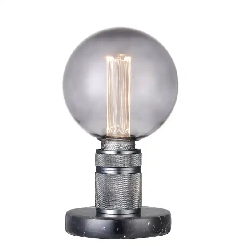 HALO lampe à poser E27, Gun-noir / base marbre