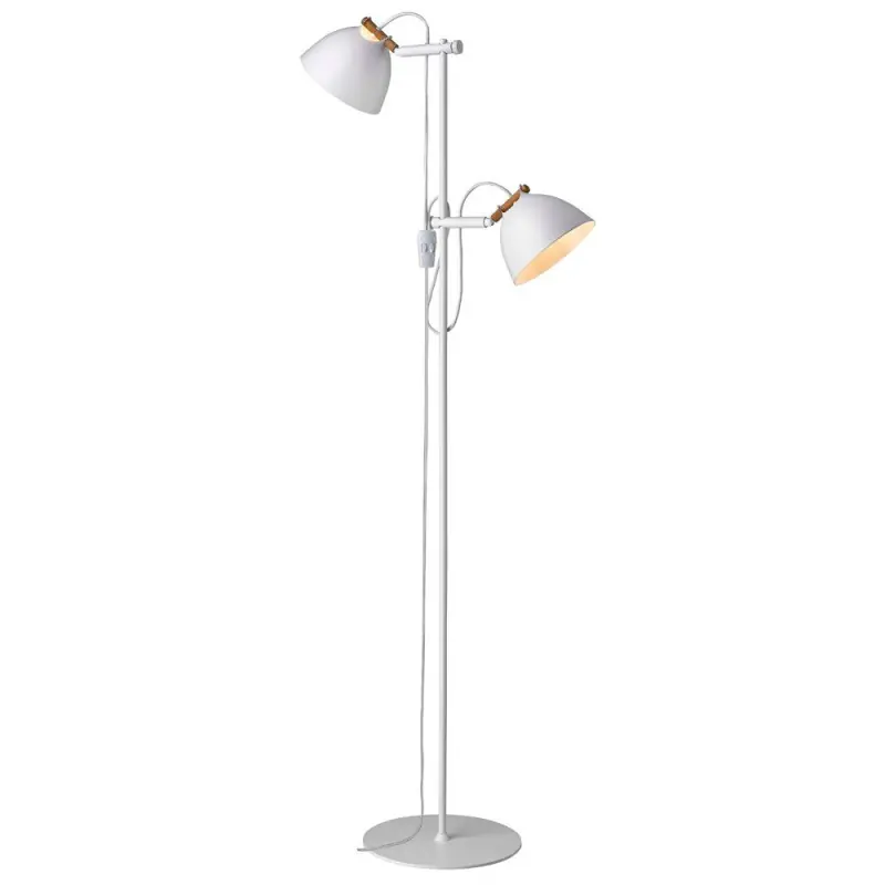 ARHUS lampadaire 2L diam.18 G9, blanc / bois