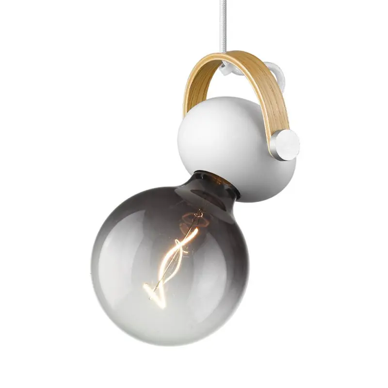D.C suspension Ø10 E27, blanc / chêne