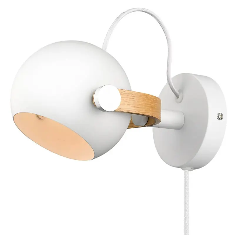 D.C applique Ø12 G9, blanc / chêne