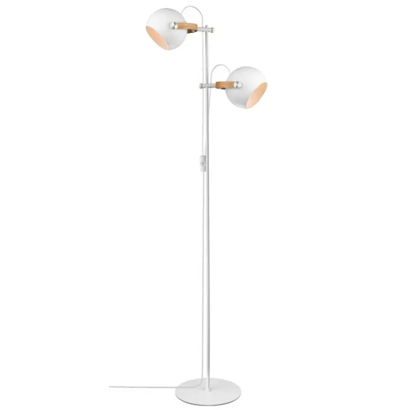 D.C lampadaire 2L Ø18 E27, blanc / chêne