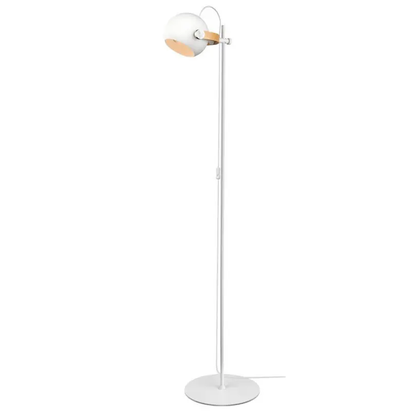 D.C lampadaire 1L Ø18 E27, blanc / chêne