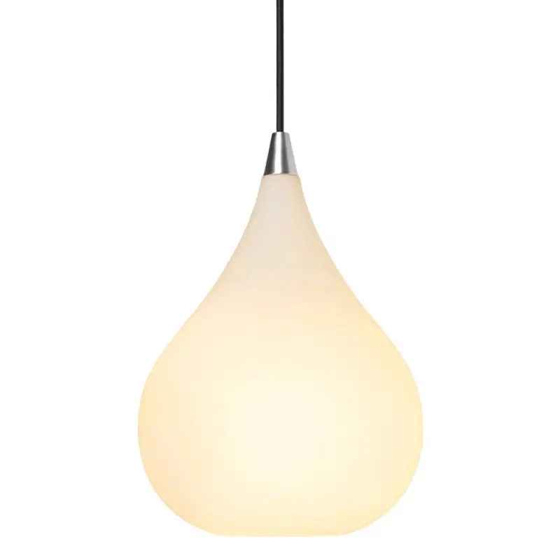 DROPS suspension diam.17 verre opal/acier