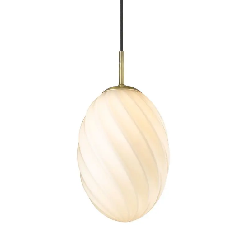 Twist suspension diam.15cm Opal E27 laiton antique