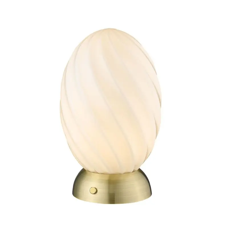 Twist Oval lampe à poser Opal 1 X G9 laiton antique