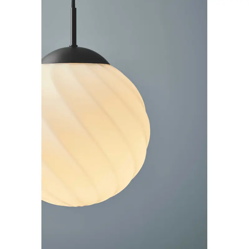 Twist suspension diam.25cm E27 Ball Opal/noir