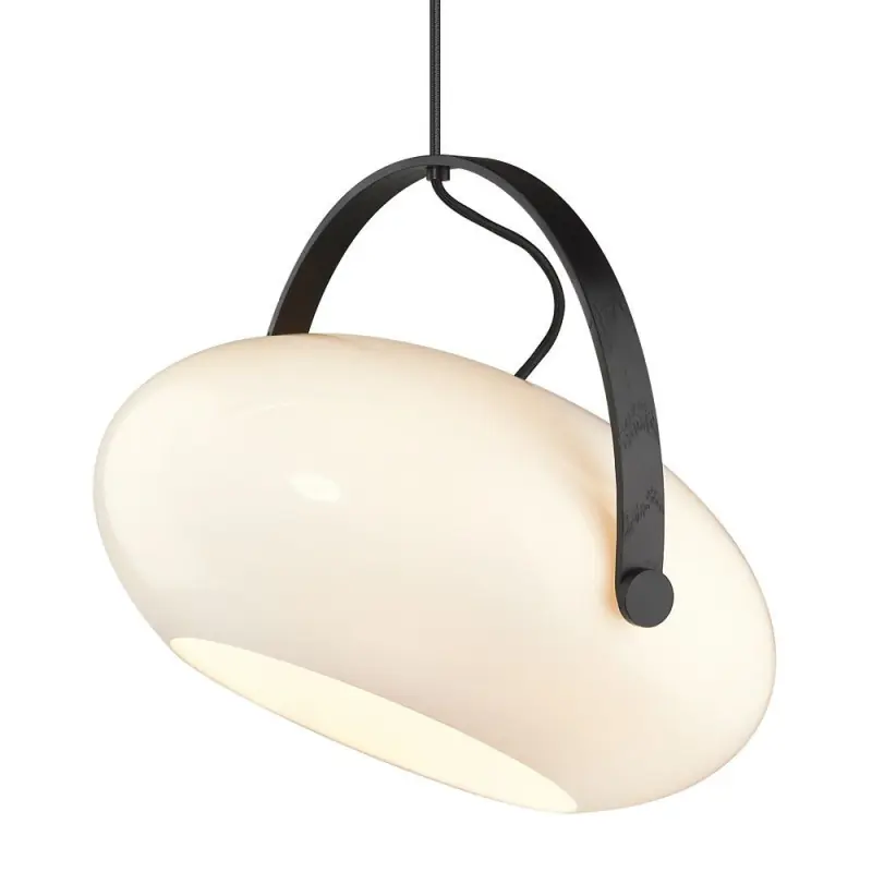 D.C suspension diam.40 E27 Opal w. chene-noir