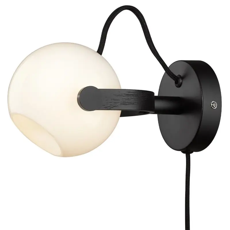 D.C applique diam.12 G9, Opal w. chene-noir