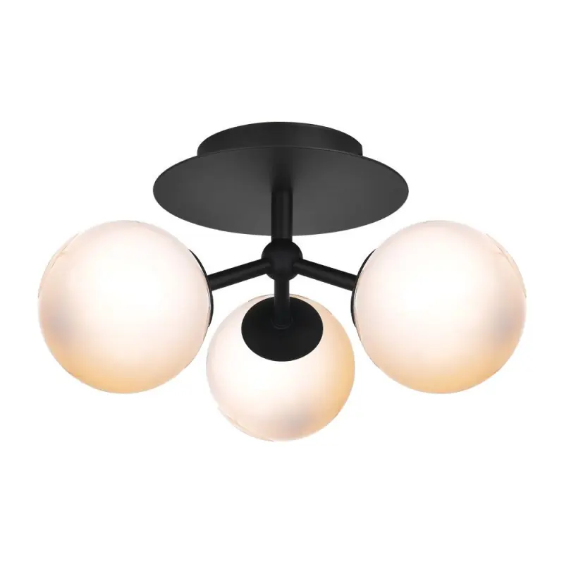 ATOM TRIO, noir et verre opal, 3xG9