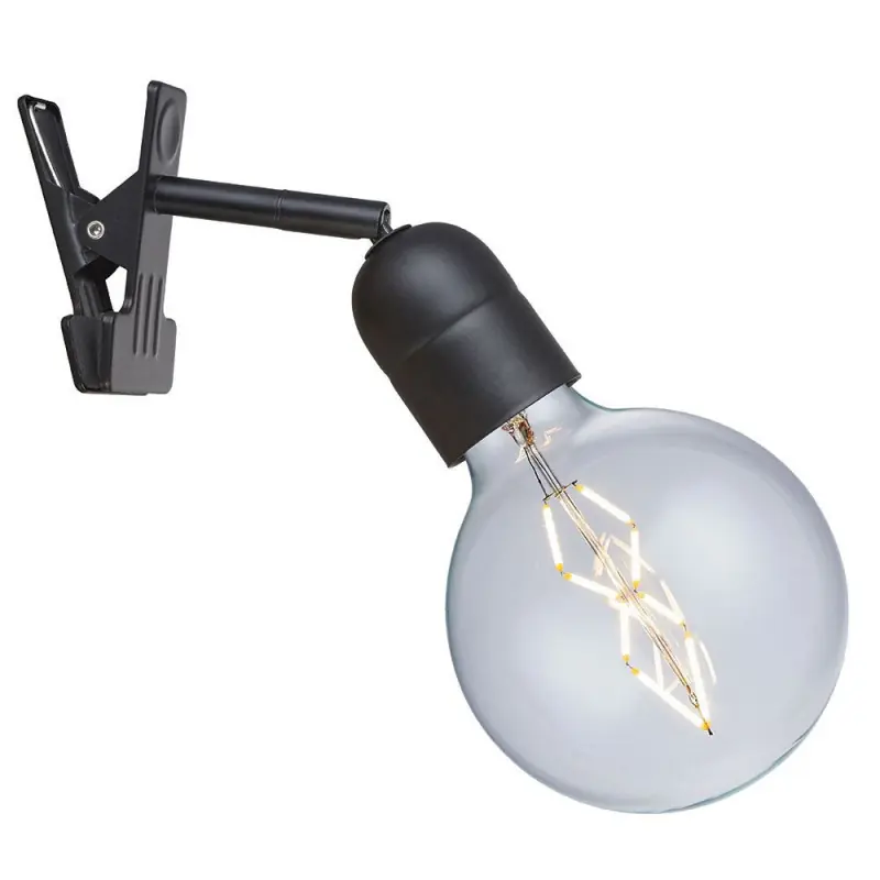 ELEGANCE lampe avec pince E27 noir