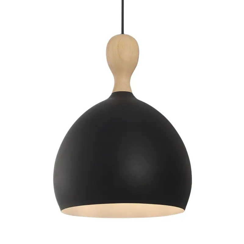 Dueodde suspension Metal/bois diam.30cm E27 noir