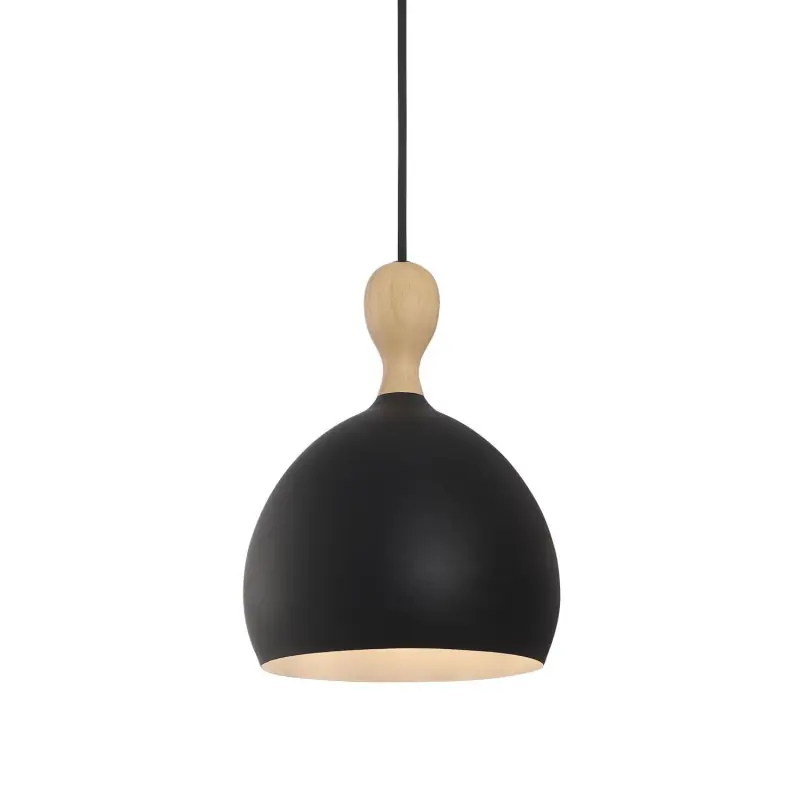 Dueodde suspension Metal/bois diam.18cm E27 noir