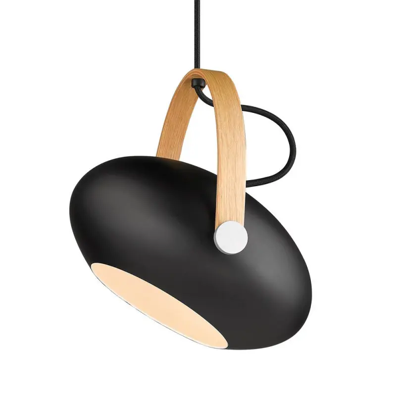 D.C suspension diam.26 E27, noir / chene