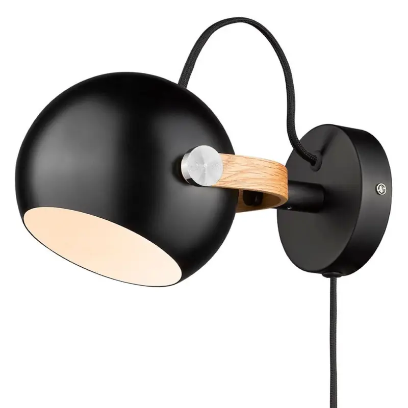 D.C applique diam.12 G9, noir / chene