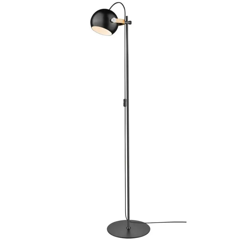 D.C lampadaire 1L diam.18 E27, noir / chene