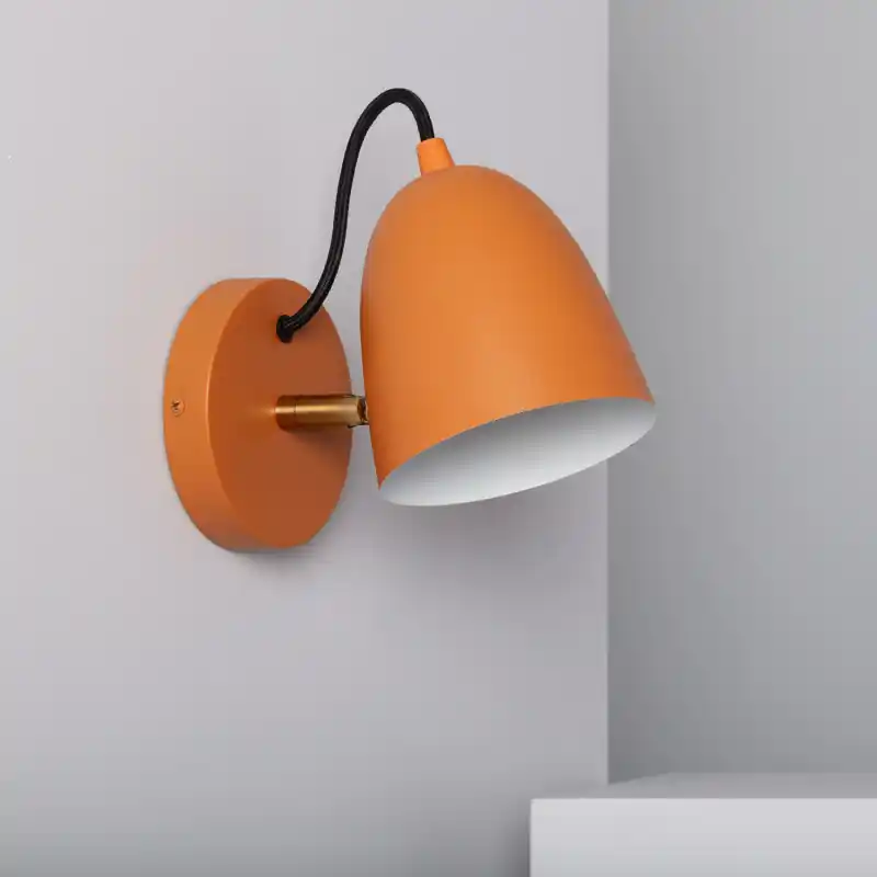 Applique murale support métal orange culot e27