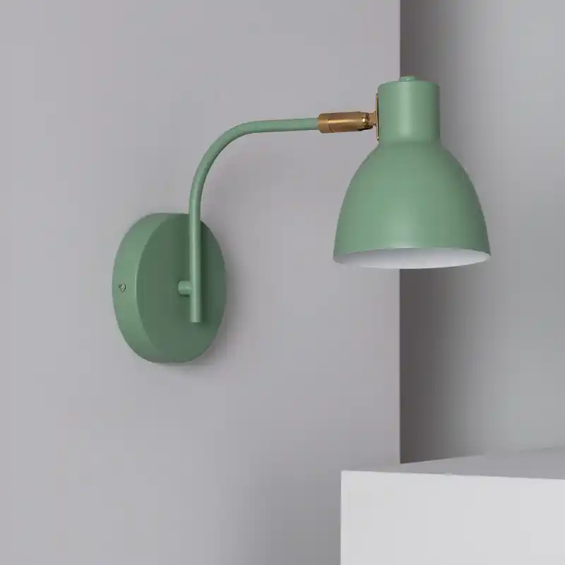 Applique murale support métal vert culot e27