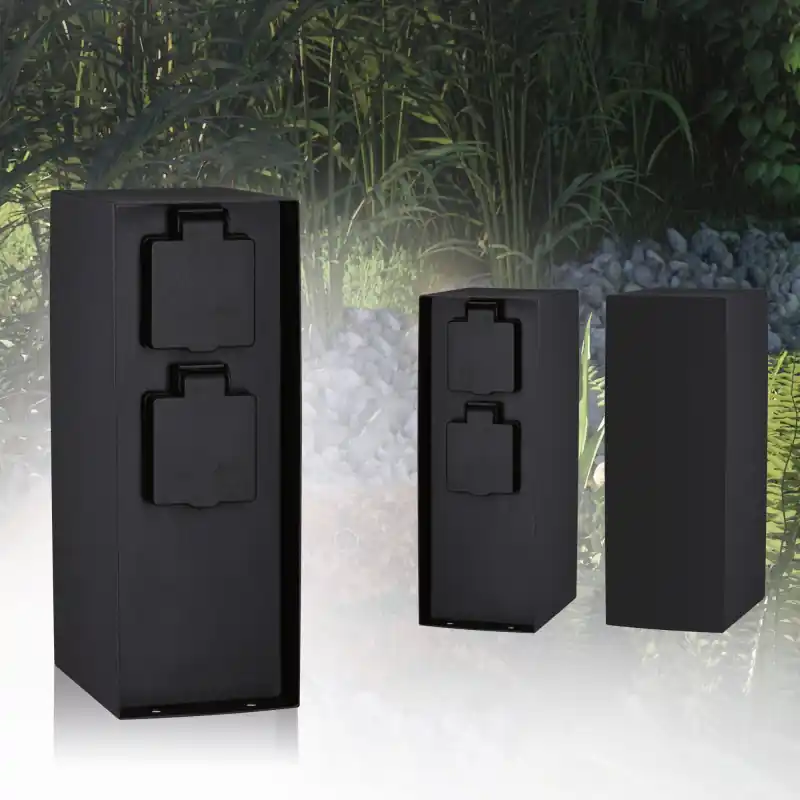 Colonne prises Outdoor Rio IP44 carré x2 Anthracite