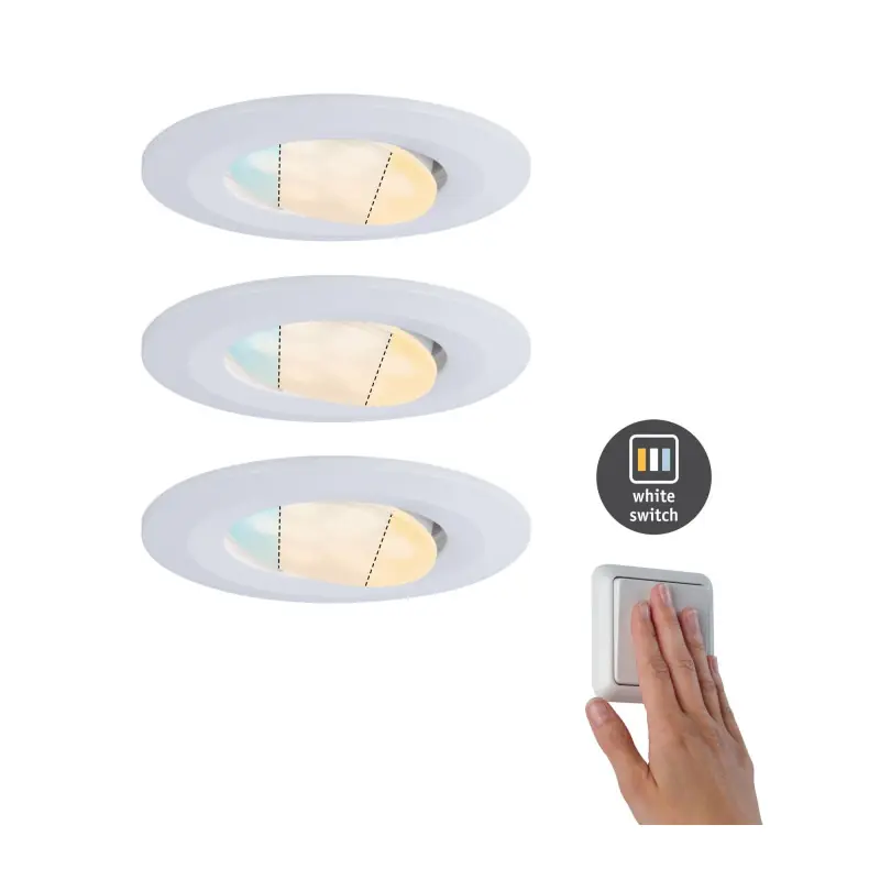 ENC HomeSpa kit Calla IP65 WhiteSwitch rond noir LED 3x550lm 5,5W 230V Blanc