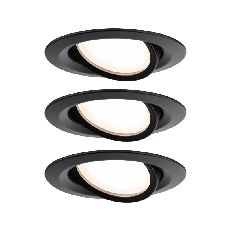 Kit ENC Nova Plus Coin grd rond orient 3x6W 2700K 230V 51mm Noir dép/Alu