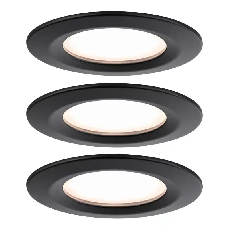 Kit ENC Nova Plus Coin grd rond fixe 3x6W 2700K 230V 51mm Noir dép/Alu
