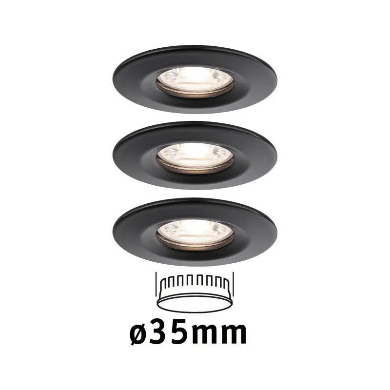 ENC Nova mini Coin rond fixe LED 3x4W 310lm Noir dép/Alu