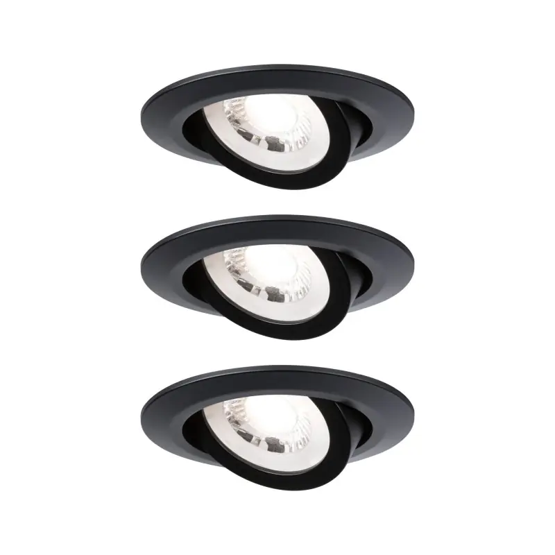 Kit Encastrés orientables LED 3x6W 3000K 230V noir dép/Syn
