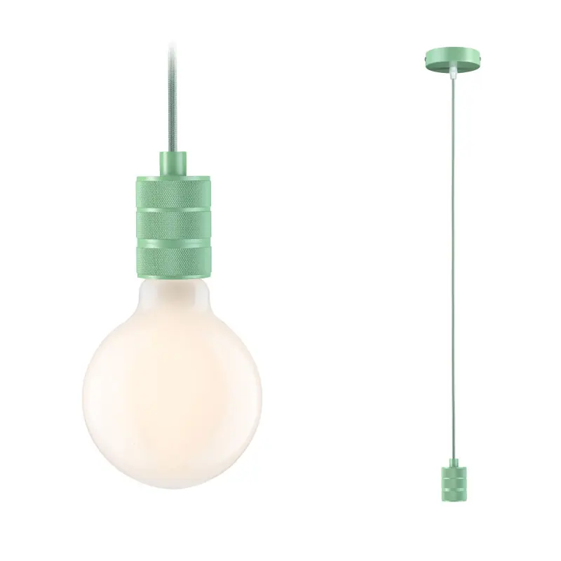Suspension Tilla Neordic max1x60W E27 vert clair 230V tissu/mét