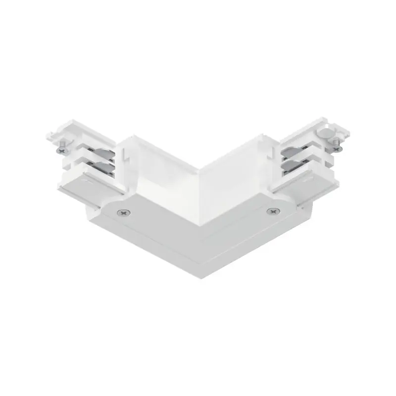 Connecteur en L ProRail3 Terre ext Blanc 230V métal/plastique 3 phases