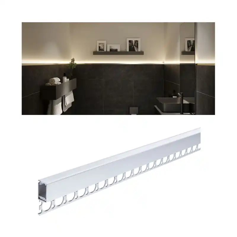 Profilé Encastré LumiTiles Top 1m avec diffuseur Alu anodisé/Satin