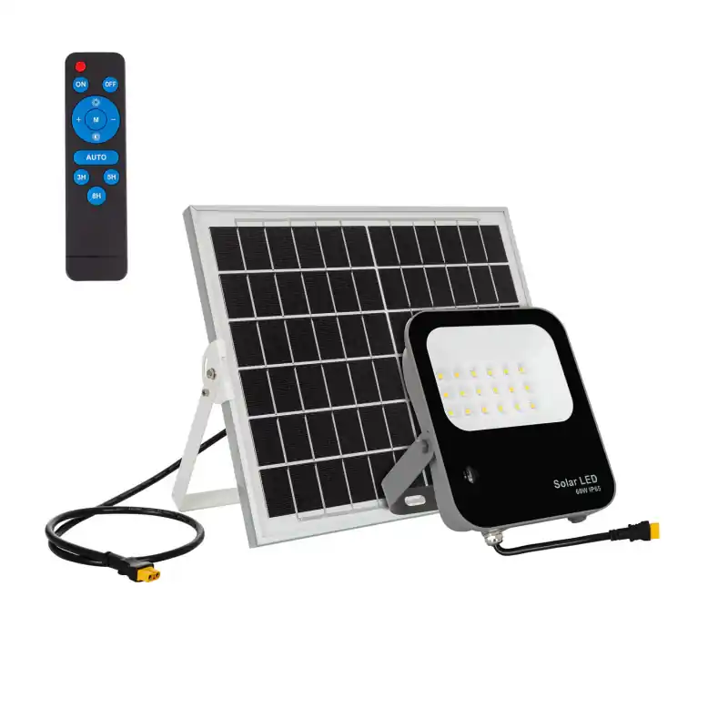 Kit projecteur solaire 60w ip65 + télécommande minuterie