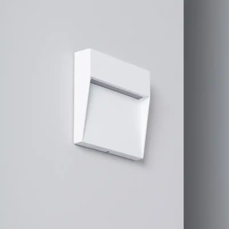 Applique balisage extérieur 4w led mural carré blanc-135 lumens étanche ip54