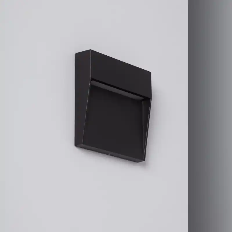 Applique balisage extérieur 4w led mural carré noir-135 lumens étanche ip54