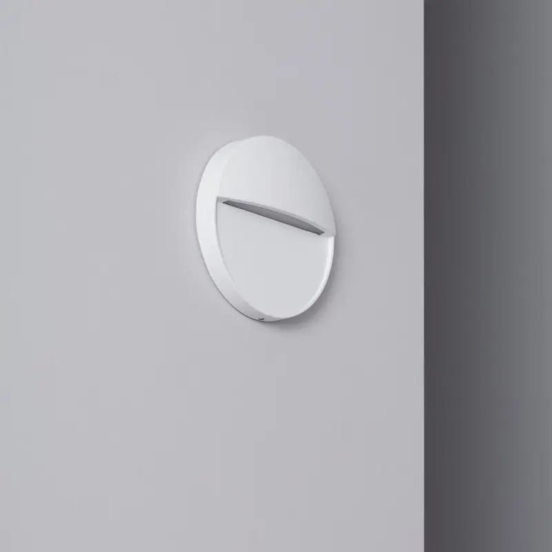 Applique balisage extérieur 6.5w led mural rond blanc-250 lumens étanche ip54