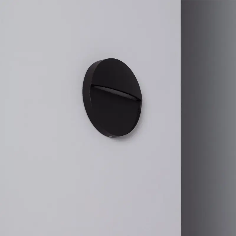 Applique balisage extérieur 4w led mural rond noir-135 lumens étanche ip54