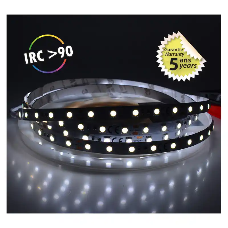Bandeau LED 6000K 5 m 60 LED/m 62W IP20 - 24V - GARANTIE 5 ANS