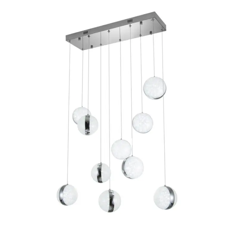 Plafonnier suspension 60w led luminaire moderne 10 boules 4200lm