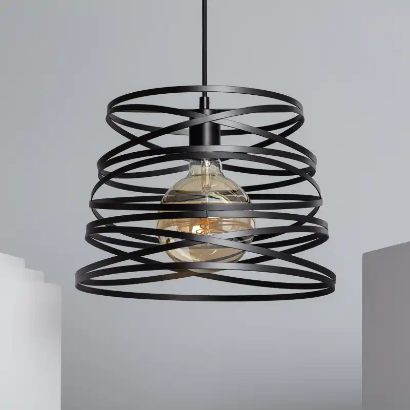 Suspension luminaire suspendu métal noir culot e27