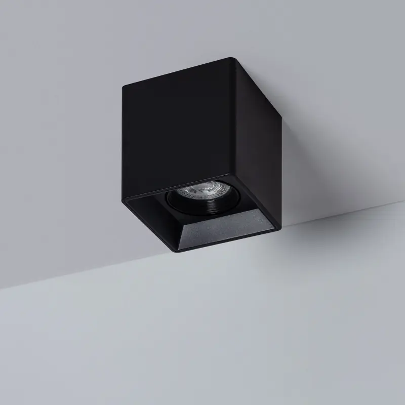 Plafonnier carré noir ampoule 5w led gu10 220v