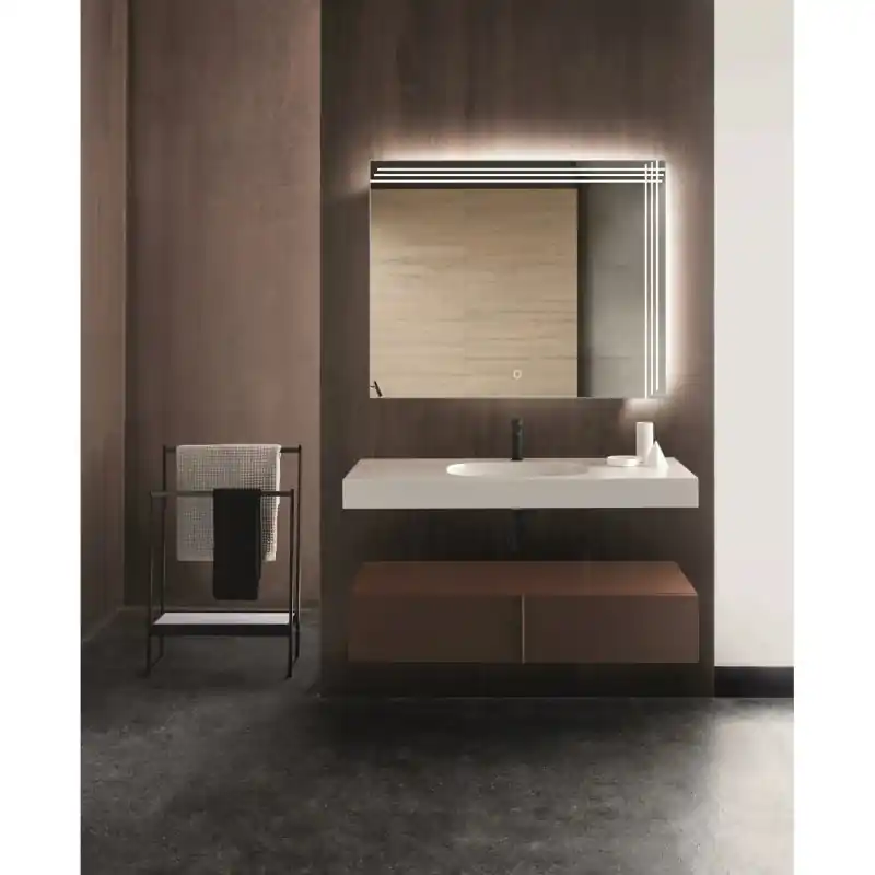 Miroir led 15w salle de bain décoration dressing 60x80cm ip44