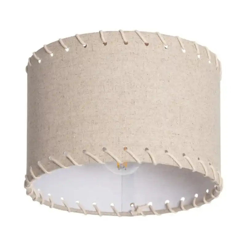 Plafonnier abat-jour tissu beige diamètre 25cm culot e27