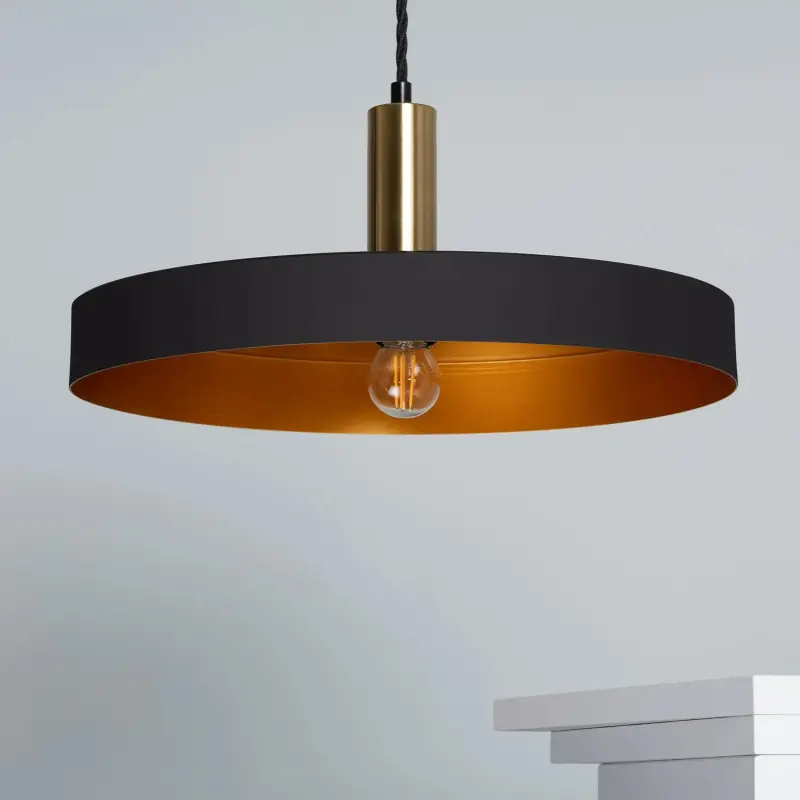 Suspension luminaire suspendu métal et doré culot e27