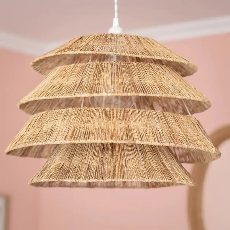 Suspension luminaire suspendu corde tressé marron culot e27