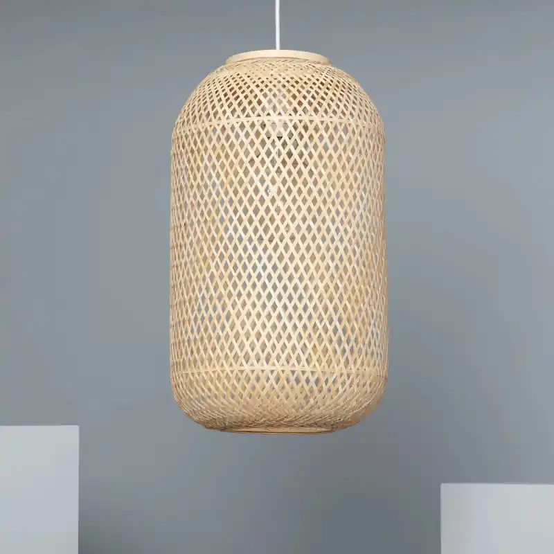 Suspension luminaire suspendu bambou 50cm culot e27