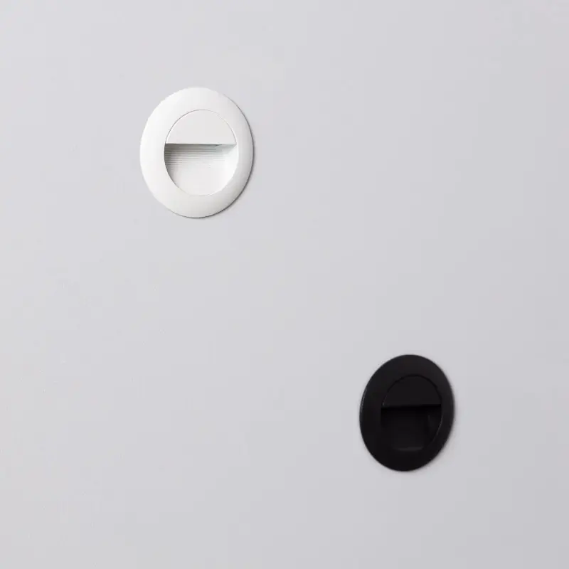 Spot balisage 3w LED rond escalier mur encastrable noir ou blanc