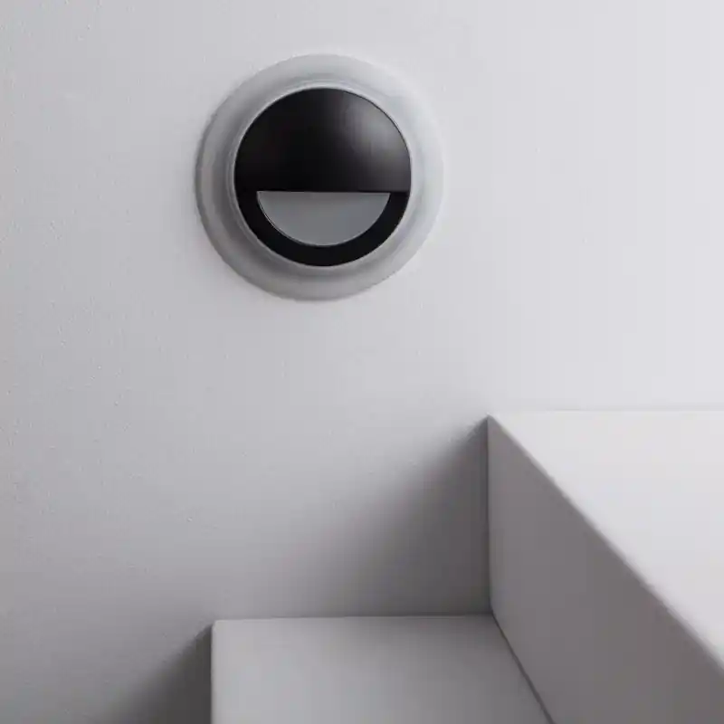 Spot balisage 3w LED rond escalier mur encastrable effet verre