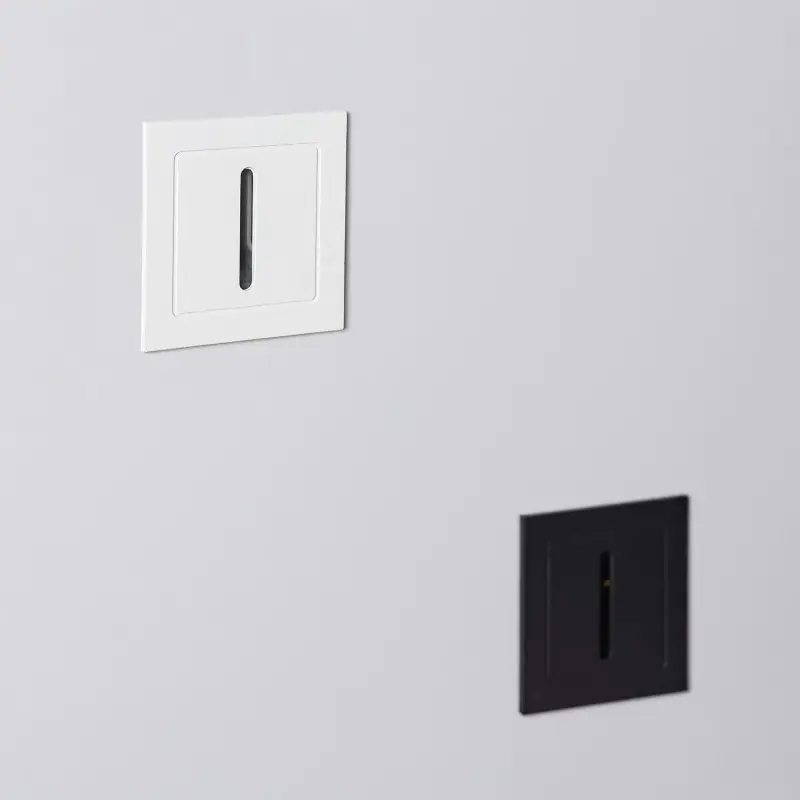 Spot balisage 1w LED carré escalier mur encastrable noir ou blanc