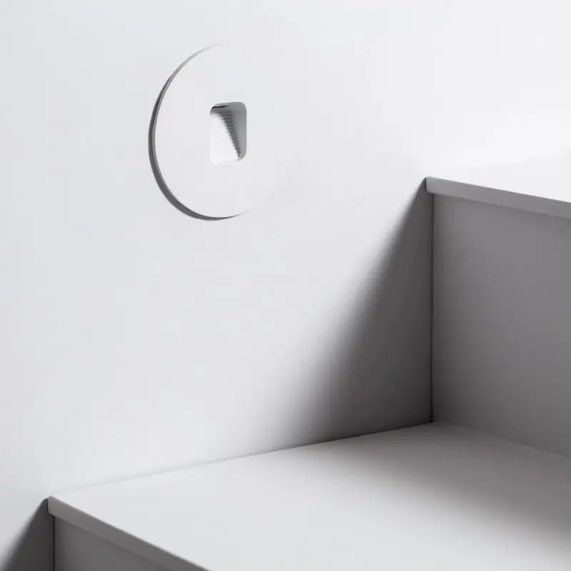 Spot balisage 2w LED rond escalier mur encastrable gris, noir ou blanc