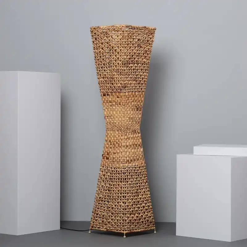 Lampadaire à poser en fibres naturelle douille culot E27