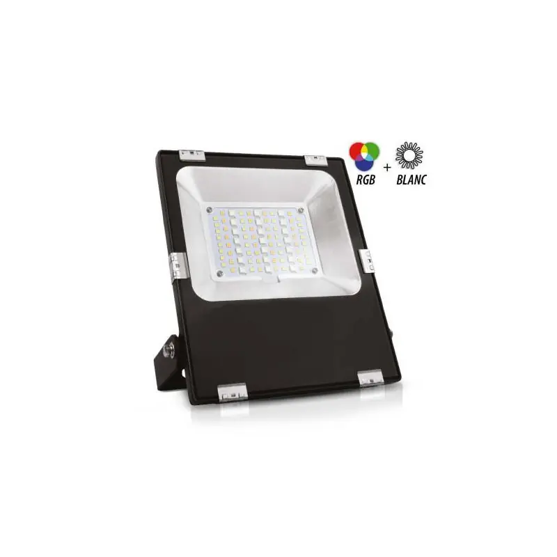 PROJECTEUR EXTERIEUR LED NOIR 230V 20W RGB + BLANC CCT IP65
